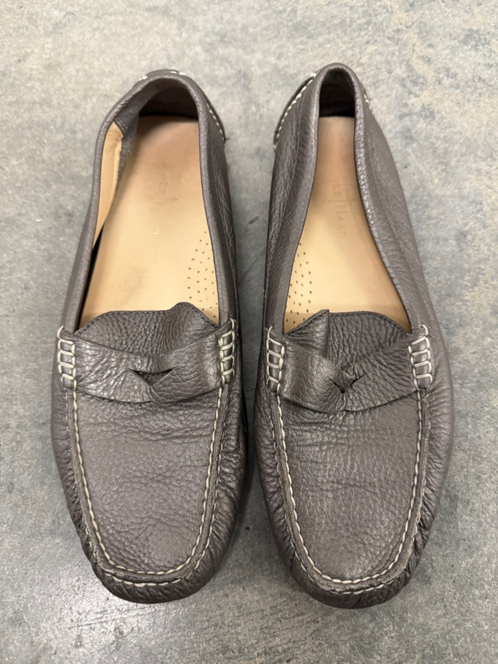 Cole Haan Men's Pebbled Leather Penny Loafers - Gray